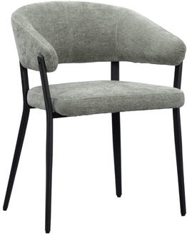 2e Halve Prijs Leen Bakker - Eetkamerstoel Liv - - Stof - Groen - 58x59x77 Cm