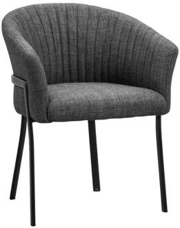 2e Halve Prijs Leen Bakker - Eetkamerstoel Luigi - Stof - Antraciet - Polyester - Grijs - 59.5x63x77.5 Cm