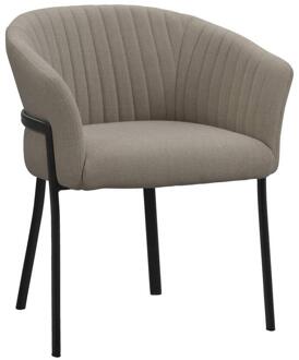 2e Halve Prijs Leen Bakker - Eetkamerstoel Luigi - Zand - Stof - Beige - 60x63x73 Cm