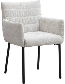 2e Halve Prijs Leen Bakker - Eetkamerstoel Mees - Stof - Beige - 60.5x62x86.5 Cm