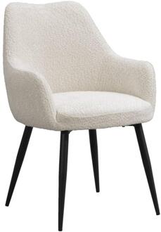 2e Halve Prijs Leen Bakker - Eetkamerstoel Noah - Stof - Crème - 61x67x84 Cm