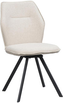 2e Halve Prijs Leen Bakker - Eetkamerstoel Raffy - - Stof - Beige - 50x60x90 Cm