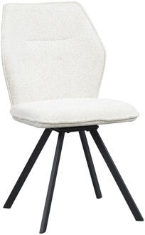 2e Halve Prijs Leen Bakker - Eetkamerstoel Raffy - - Stof - Crème - 60x49x90 Cm