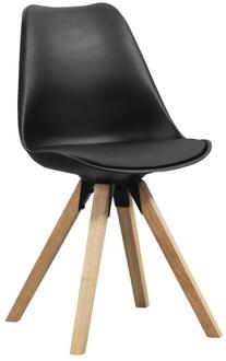2e Halve Prijs Leen Bakker - Eetkamerstoel Senja - Hout - Kunststof/Hout - Zwart