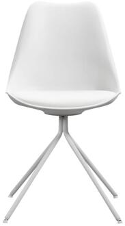 2e Halve Prijs Leen Bakker - Eetkamerstoel Senja - Metaal - Metaal/Kunststof - Wit