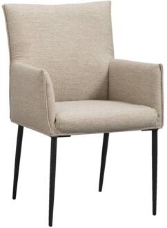 2e Halve Prijs Leen Bakker - Eetkamerstoel Teun - Zand - Stof - Beige - 58.5x64x91.5 Cm