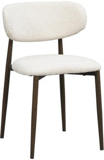 2e Halve Prijs Leen Bakker - Eetkamerstoel Tibor - Stof/Metaal - Crème - 50x44x75 Cm