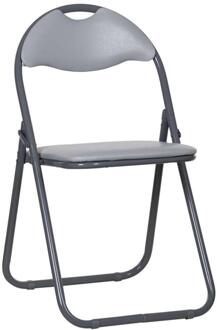 2e Halve Prijs Leen Bakker - Klapstoel Meppel - PVC/Metaal - Grijs - 45x44x79 Cm