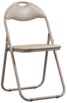 2e Halve Prijs Leen Bakker - Klapstoel Meppel - Zand - Metaal - Taupe - 44x45x79 Cm