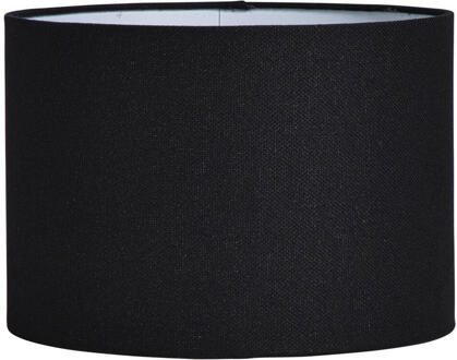2e Halve Prijs Leen Bakker - Lampenkap Luna Cilinder - 21xØ30 Cm - Katoen - Zwart