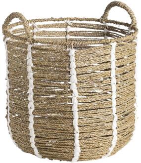 2e Halve Prijs Leen Bakker - Mand Indy - Off-white - 36xØ39 Cm - Zeegras - Crème