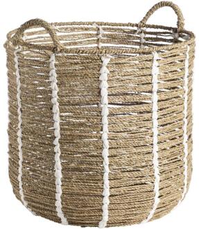 2e Halve Prijs Leen Bakker - Mand Indy - Off-white - 46xØ48 Cm - Zeegras - Crème
