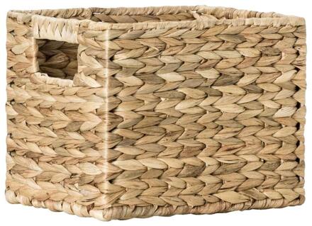 2e Halve Prijs Leen Bakker - Mand Jaap - Naturel - 25x20x20 Cm - Waterhyacint - Bruin