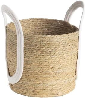2e Halve Prijs Leen Bakker - Mand Lily - Off-white - 25xØ28 Cm - Zeegras - Crème