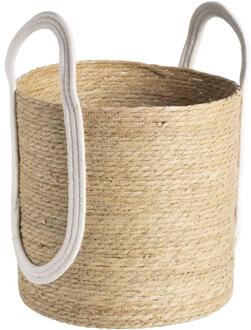 2e Halve Prijs Leen Bakker - Mand Lily - Off-white - 34xØ36 Cm - Zeegras - Crème