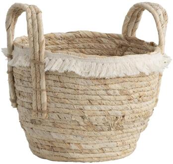 2e Halve Prijs Leen Bakker - Mand Pablo S - Naturel - Stro - 27xØ24 Cm - Zeegras - Bruin