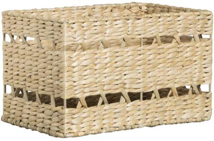 2e Halve Prijs Leen Bakker - Mand Saar S - Naturel - 17x26x17 Cm - Natuurlijk Materiaal - Beige
