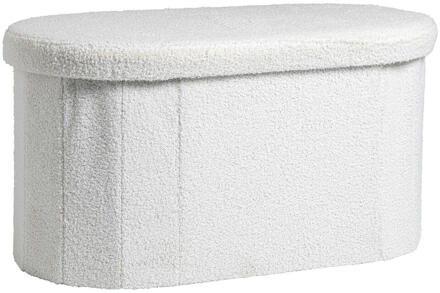 2e Halve Prijs Leen Bakker - Opbergbox Opvouwbaar - Off-white - 38x70x38 Cm - Polyester/MDF - Crème