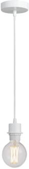 2e Halve Prijs Leen Bakker - Pendel Hanglamp Met Schroefdraad Voor Kap - E27 - 100 Cm - Kunststof - Wit
