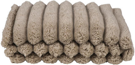 2e Halve Prijs Leen Bakker - Plaid Douwe - Zand - 130x170 Cm - Polyester - Beige