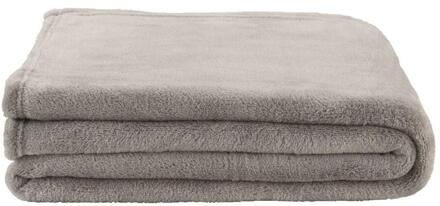 2e Halve Prijs Leen Bakker - Plaid Duuk - Licht - 130x160 Cm - Polyester - Grijs