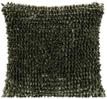 2e Halve Prijs Leen Bakker - Sierkussen Gabriel - Donker - 45x45 Cm - Polyester - Groen - 10x45x45 Cm
