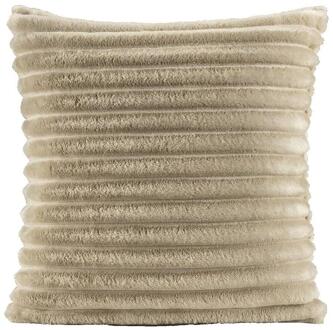 2e Halve Prijs Leen Bakker - Sierkussen Zaira - Zand - 45x45 Cm - Polyester - Beige - 10x45x45 Cm