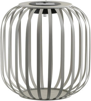 2e Halve Prijs Leen Bakker - Solar Lantaarn Sem - 20,5xØ20 Cm - Metaal - Taupe