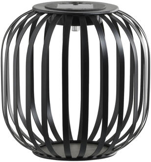 2e Halve Prijs Leen Bakker - Solar Lantaarn Sem - Antraciet - 17xØ17,5 Cm - Metaal - Grijs - 17.5x17.5x17 Cm