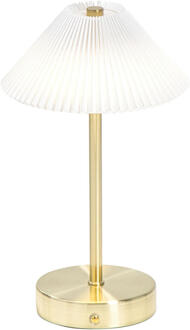 2e Halve Prijs Leen Bakker - Tafellamp Delia Goudkleur USB LED - 27x16x16 Cm - Metaal/PVC - Goudkleurig#Wit