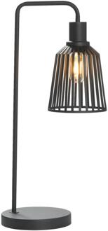 2e Halve Prijs Leen Bakker - Tafellamp Fynn E27 58x23x18 Cm - Metaal - Zwart
