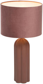 2e Halve Prijs Leen Bakker - Tafellamp Jona Terra E27 - 53x28x28 Cm - Keramiek - Rood