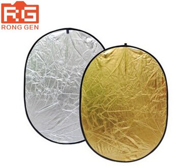 2in1 90*120 CM Goud en Zilver Draagbare Inklapbare Fotografie Reflector Disc Licht Diffuser voor Foto Studio Verlichting schieten