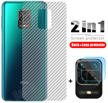 2in1 Camera Lens Tempered Glass For Xiaomi Redmi Note 9 Pro 9S + Carbon Fiber Screen Protector For Redmi Note 9 8 Pro 9S 8T Film