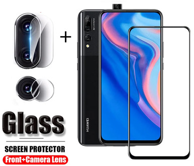 2in1 Camera Protector Glass For Huawei Y9 Prime 2019 Screen Protector Tempered Protective Glass on huawei y9 prime y9prime 2019