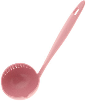 2in1 Filter Lepel Vergiet Pot Pap Soep Tarwe Stro Lange Handvat Lepel Vergiet Pap Lepel Pollepel Filter Zeef roze