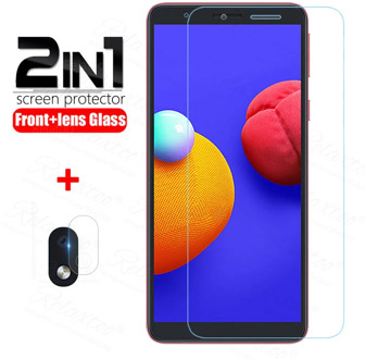 2in1 for samsung a01 core tempered glass for galaxy a01 a 01 core a01core screen protector protective camera lens glas 5.3" 9h