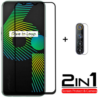 2in1 Full cover Protective Glass Tempered Glass for OPPO Realme 6i Screen Protector for oppo realme 6i 6 i camera lens glass