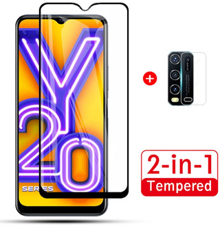 2in1 Full Cover Tempered Glass For vivo y20 Y20 y20i Screen Protector Camera Lens Protective Glass For vivo y20 i y 20i y 20