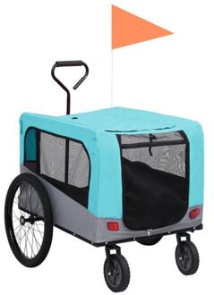 2in1 hondenfietskar & loopwagen blauw grijs 14,05 kg