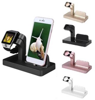2In1 Opladen Dock Station Voor Apple Horloge Charger Houder Voor Iphone 11 Pro Xs Max Xr 7 8 Cargador Inal mbrico Chargeur Sans Fil roos goud