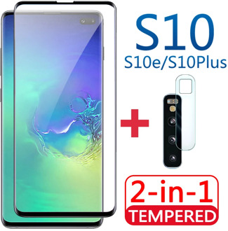 2in1 s10plus Screen Protector For samsung galaxy s10e Tempered Glass s 10 e plus 10s 10e 10plus With Camera Lens Protective Film