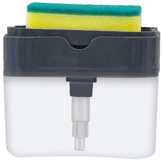 2in1 Zeepdispenser Set Met Spons Keuken Schoonmaken Gereedschap Met Spons Houder Case Zeepdispenser Pomp Voor Afwas