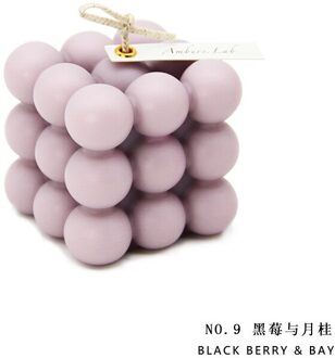 2Inch Bubble Cube Kaars Leuke Soja Wax Aromatherapie Kleine Kaarsen Geurende Ontspannende 1Pc grijs paars