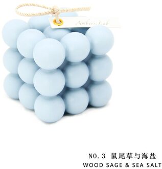 2Inch Bubble Cube Kaars Leuke Soja Wax Aromatherapie Kleine Kaarsen Geurende Ontspannende 1Pc Haze blauw