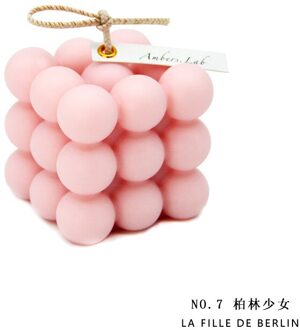 2Inch Bubble Cube Kaars Leuke Soja Wax Aromatherapie Kleine Kaarsen Geurende Ontspannende 1Pc roze Rubik