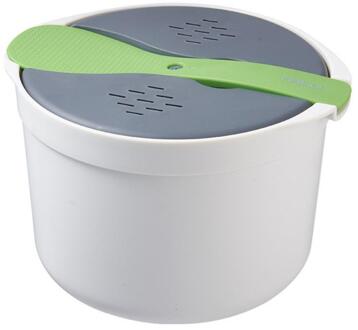 2L Rijstkoker Voor Magnetron Twee-Layer Voedsel Stoomboot Pot Pp Magnetron Koken Isolatie Bento Lunch Box Voor thuis Restaurant groen