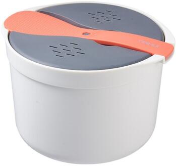 2L Rijstkoker Voor Magnetron Twee-Layer Voedsel Stoomboot Pot Pp Magnetron Koken Isolatie Bento Lunch Box Voor thuis Restaurant oranje