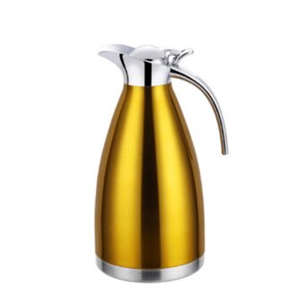 2L Rvs Water Fles Dubbele Wand Vacuüm Geïsoleerde Pot Koffie Potten Thermische Karaf Isolatie Jug Fles goud