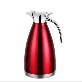 2L Rvs Water Fles Dubbele Wand Vacuüm Geïsoleerde Pot Koffie Potten Thermische Karaf Isolatie Jug Fles rood